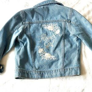 Embroidered Flower Girl Denim Jacket